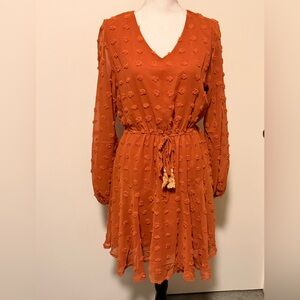 Orange chiffon dress size M